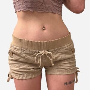 Candie's Tan Cargo Shorts with Drawstring